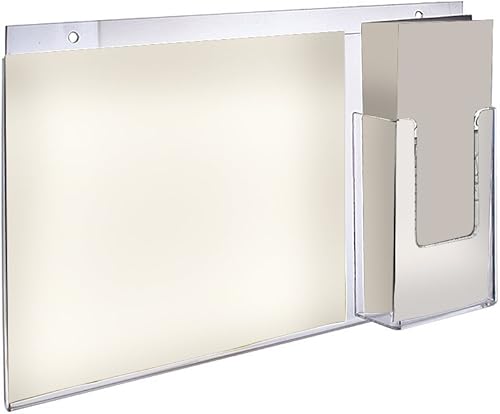 Miniatura 2 de Azar Displays 252052-Paquete de 2 soportes para letreros de montaje en pared horizontales de acrílico de 16 pulgadas de ancho x 8.5 pulgadas de alto