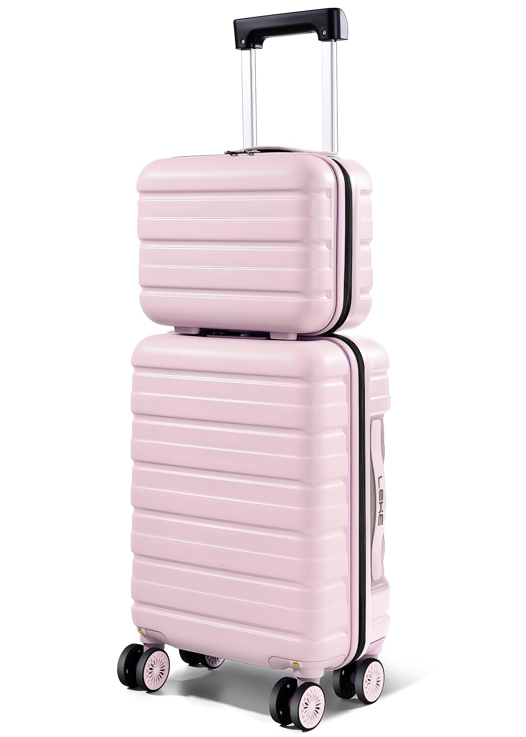 Bagaglio a mano da 16 pollici con custodia cosmetica, Rosa, 16 Inch + 10 Inch, Da viaggio