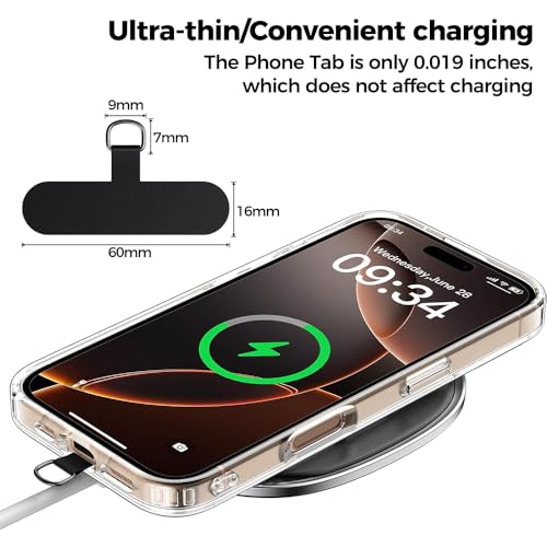 Anfire Handyband Universal für alle Smartphones, Handy Lanyard zum umhängen mit Pad,Handyband Kordel Kette für Outdoor, Reise, Unterweg Handy-Halterung,Einstellbar und Abnehmbar, Schwarz