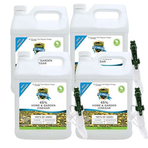 Image of 45% Vinegar Industrial Strength Concentrate (Case of 4 - 128 Oz Gallons) | Industrial Strength Multi-Purpose Vinegar, 9X Stronger Than Household Vinegar, for Home, Garden & Outdoor Cleaning