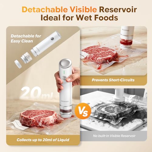 Image of Compact Handheld Vacuum Sealer for Food with 45 Reusable Vacuum Bags