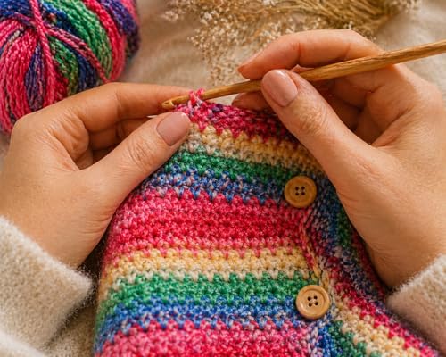 Image of Multicolor Wool Oon Yarn Ball (Pink, Green & Blue Mix) | Soft Knitting & Crochet Yarn for DIY Crafts, Sweaters, Home Decor & Handmade Projects