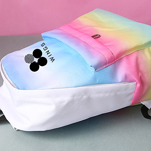 Nuofeng Kpop Bts Backpack Bangtan Boys Wings Gradient Color