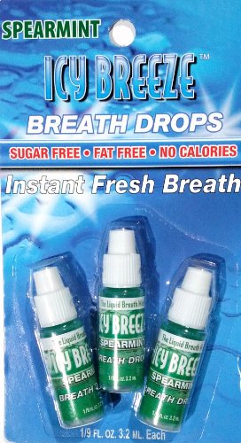 ICY Breeze Breath Drops Instant Fresh Breath, Spearmint 3.2 ml, 3pack