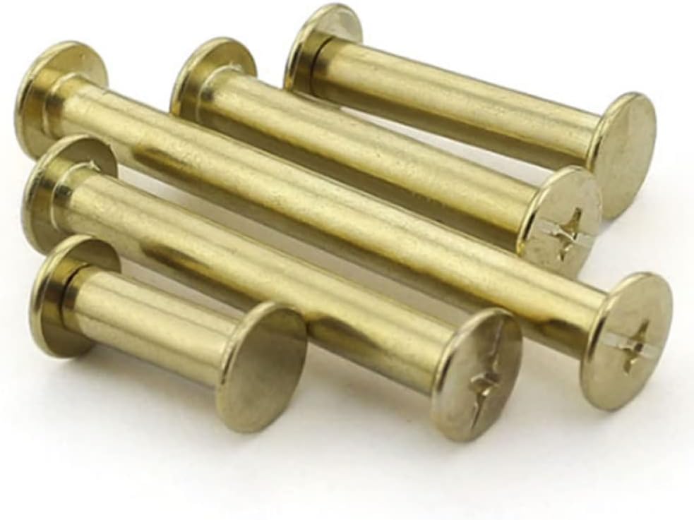 Rivets,Chicago Screws, 5/10/20/50pcs Album Purse Copper Plated Binding Screw Leather Rivets M5 X 6mm-100mm(M5 X 20mm50pcs)