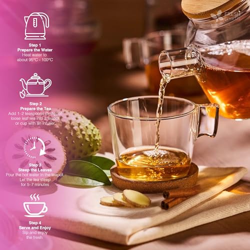 Image of FreshDrinkUS, Premium Happy Belly Tea | 135 Tea Bags | Herbal Tea Blend with Soursop Leaves, Ginger, Fennel Seed, Lemon Balm, Cinnamon, Papaya Leaves & Rose Hip - Naturally Caffeine Free. Sugar Free