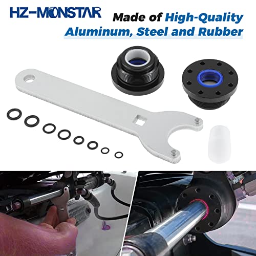 Image of HC5345 Seal Kit Compatible with SeaStar Hydraulic Steering Cylinder Seal Kit with Pin Wrench, Front Mount Hydraulic Steering Cylinders Seal Replace HC5340 HC5341 HC5342 HC5343 HC5344 HC5345