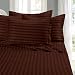 1500 Thread Count Egyptian Quality STRIPE 6 Piece Wrinkle Resistant Luxurious Sheet Set, Queen, Chocolate Brown