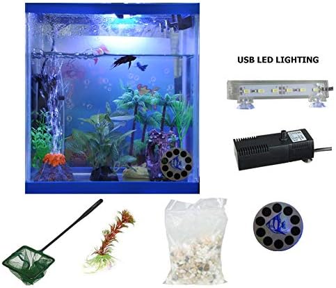 SALUTE MiniBow Aquarium Starter Kits with Lighting Filter (Black -3.5 Gallon)