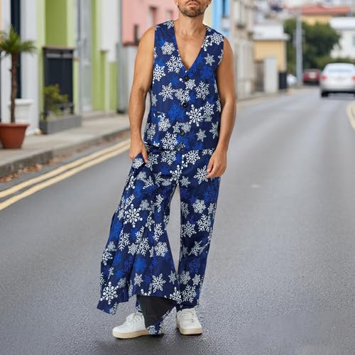 Men's Christmas Suit 3 Piece Slim Fit Xmas Printed Blazer Jacket Pant Vest Formal Dress Party Prom Outfits4