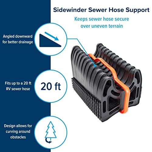 Camco 20-Foot Sidewinder Rv Sewer Hose Support | Features A Lightweight, Flexible, And Durable Frame | Curves Around Obstacles | Black (43051) #TOP2