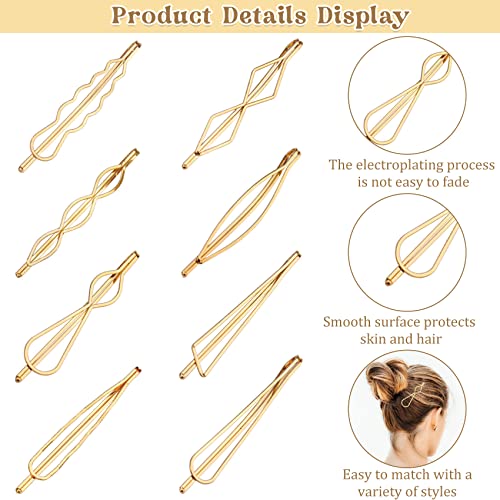80 Pcs Hair Pins Set Metal Hair Clips Bobby Hair Barrettes Geometric Minimalist Hairpin Decorative Hair Styling Jewelry Hair Clamps For Girls And Women Headwear Accessories（Gold） #TOP3
