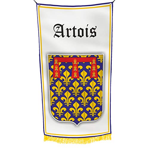 Artois France Coat of Arms Flag 3x5 Feet for Home, Business, Basement, Garage. Durable 100% poliéster, metal Grommets for Hanging, Printed on Demand