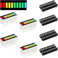 Youmile 4 Stueck LED-Balkenanzeige Digital 10-Segment (2x Superrot + 3xGelb + 4xSupergrün + 1xBlau) + DIP20 mit 4 Farben Ein-LED-Balkendiagramm für Heimwerker oder Arduino ARGYB