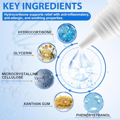 RHBESTOK Dog Ear Infection Treatment, Dog Ear Drops with 1% Hydrocortisone for Dog, for Dog Yeast Infection, Soothe Itching, Redness, & Swelling - Vet Recommended