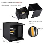 ETiME 12W LED Wandleuchte Außen Wandlampe Wasserdicht Mit Einstellbar Abstrahlwinkel IP65 LED Wandbeleuchtung Innen & Außen Warmweiß (Schwarz 12W) – Bild 2