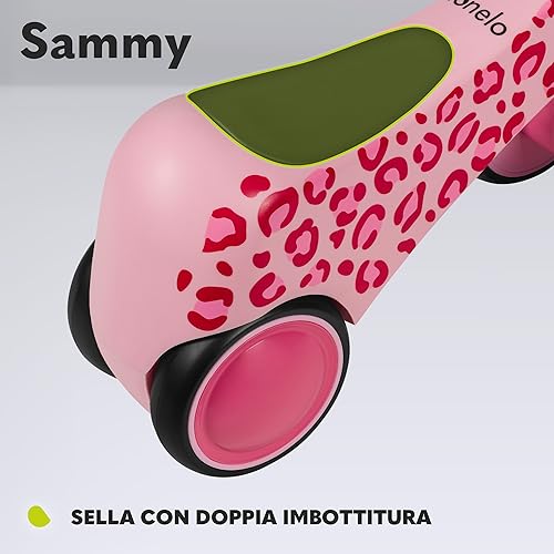 Lionelo Sammy Bicicletta Senza Pedali Da 1 A 3 Anni, Camminatore Bambini 4 Ruote Fino A 25 Kg, Maniglie Antiscivolo Con Luci 3 Design Sella Ergonomica, Per Bambine E Bambini - 4