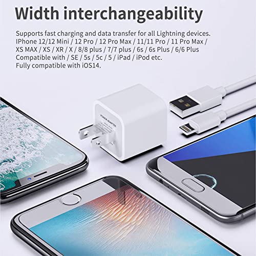 3-Pack Iphone Charger,【Apple Mfi Certified】 Lightning Cable Data Sync Charging Cords With Usb Wall Charger Travel Plugadapter Compatible Iphone 14Pro Max/13 Pro Max/12 Pro/11 Pro/Xs Max/Xr/X/8/7/Se #TOP5