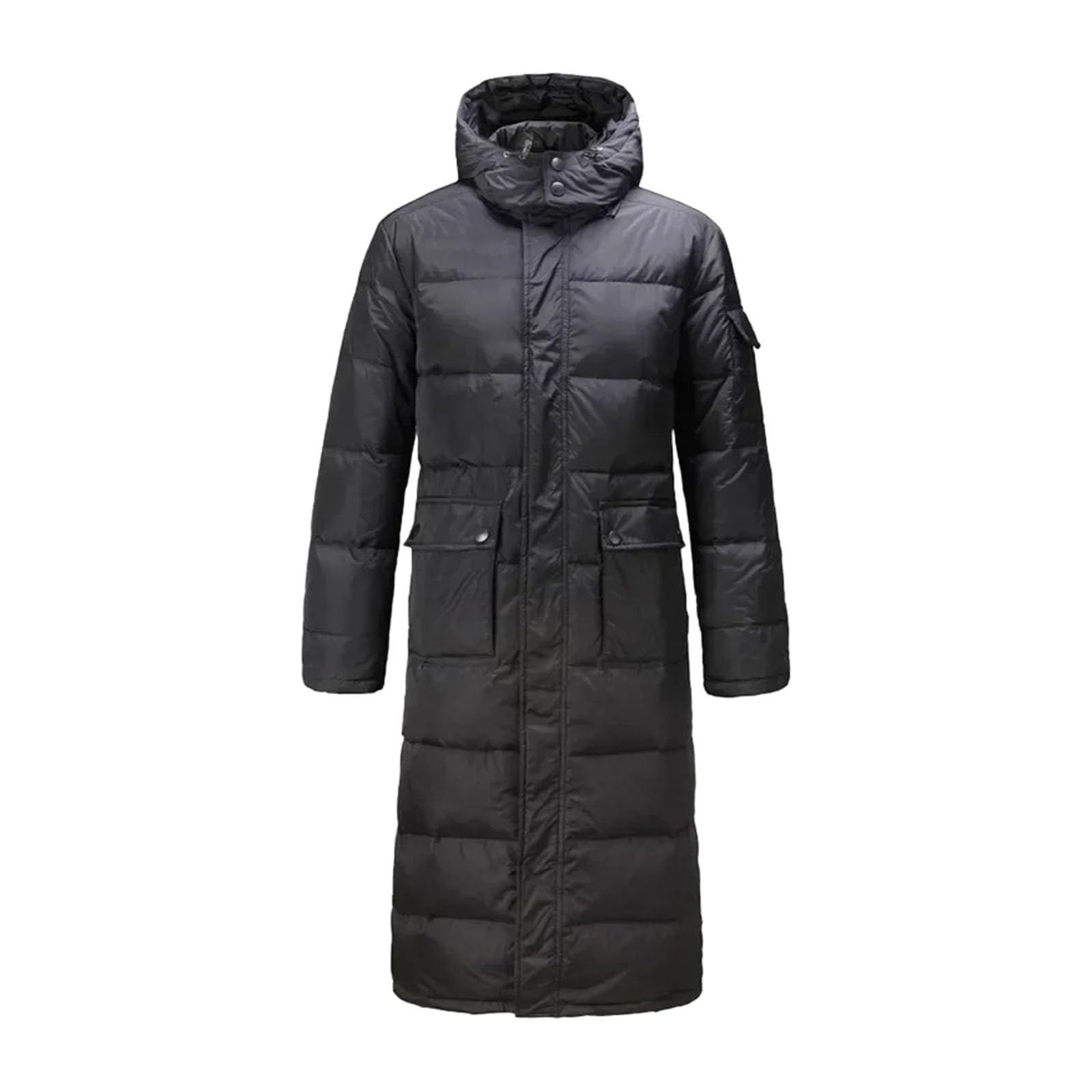 Con cappuccio Lungo Anatra Giù Soprabito Uomini Nero Outwear Piumini Maschile Spesso Piumino Cappotto Moda Piumino