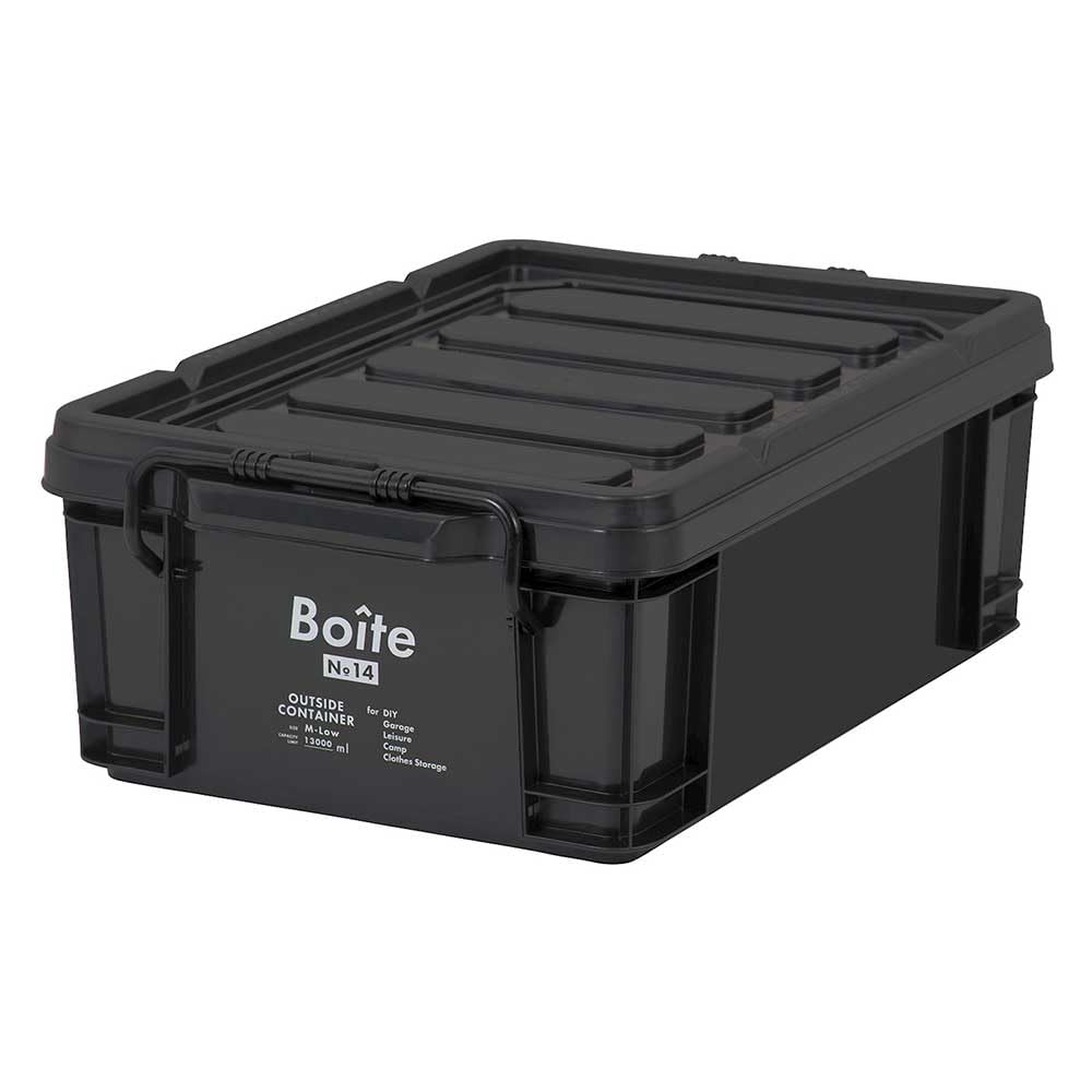 Amazon.co.jp: ベストコ コンテナボックス 収納 M ロー 13L ブラック
