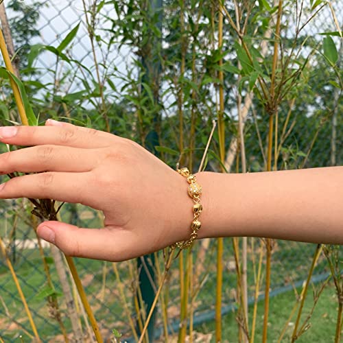 Ethlyn Baby Bracelets for girls 18K Gold Plated Beads Bracelets Bells Baby Girls Birthday Gifts2