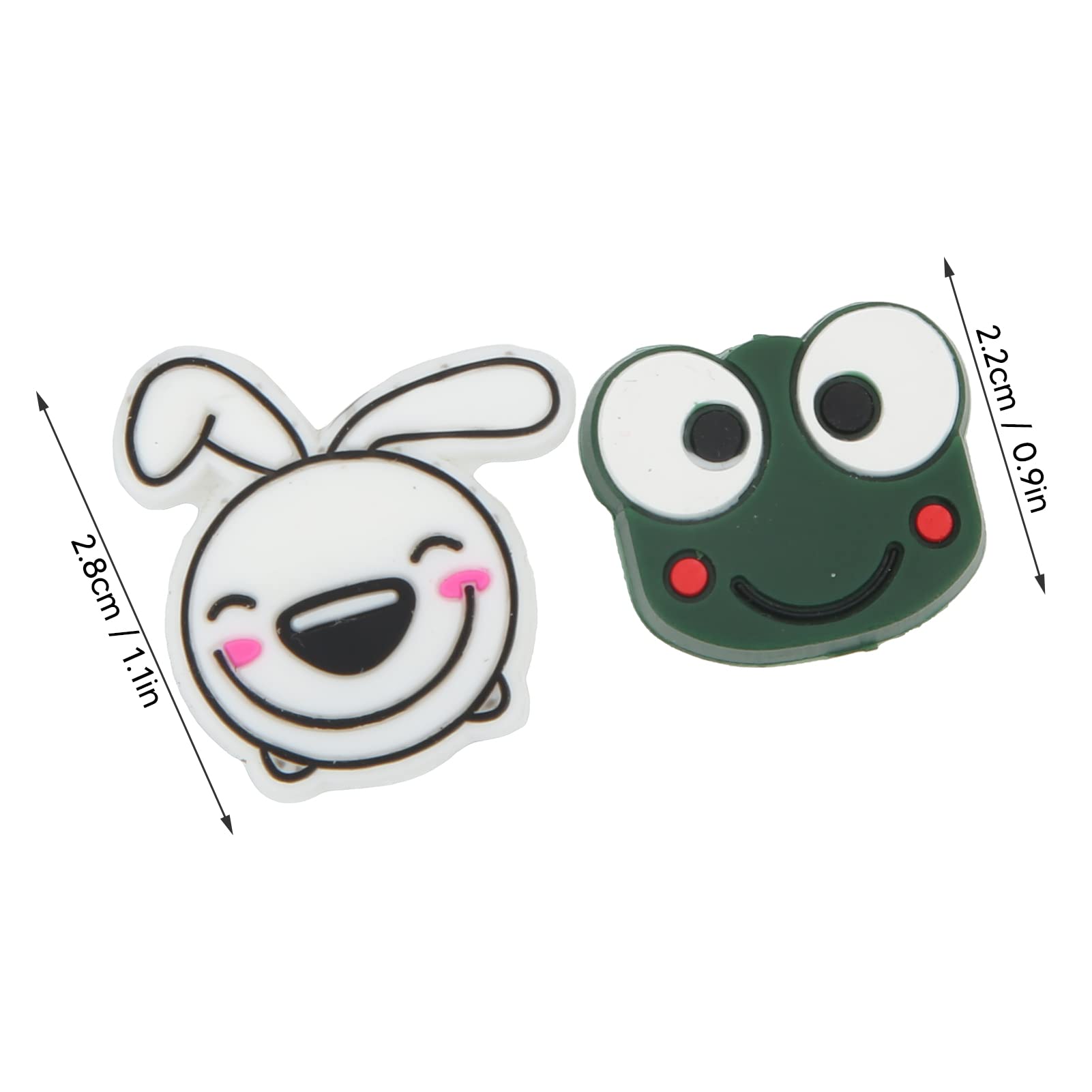 OUKENS Tennis Vibration Dampeners, 4 PCS Silica Gel Tennis Racket Dampener Cartoon Animal Shape, Portable Easy to Install Tennis Shock Absorber(Frog+Rabbit)