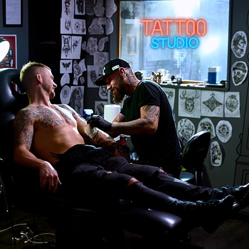 UExnkj-Y Tattoo Studio Neon Sign Dimmable Tattoo Neon Sign LED pour Décoration Murale Lettres USB Néons pour Salon de Tatouage Studio Shop Sign Tattoo – vue 5