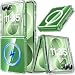 OWKEY für Samsung Galaxy Z Flip 8 Hülle,Magnetisch Samsung Flip 8 Hülle Kompatibel mit Magsafe,[Militärschutz Stoßfest] Handyhülle Samsung Flip8 Case Transparent Rückseite Dünn Cover Schutzhülle,Clear