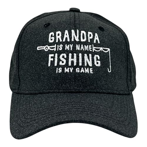Funny Grandpa Fishing Hat for Men – Grandpa is My Name Fishing is My Game Embroidered Cap –...