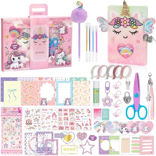 QIYVLOS DIY Journal Kit with Diary, Magical Theme Journaling Stationary Supplies Set Toys for ages 8-13, Birthday Arts and Crafts Gifts for Teen Girls Ages 8 9 10 11 12 13 14 Year Old