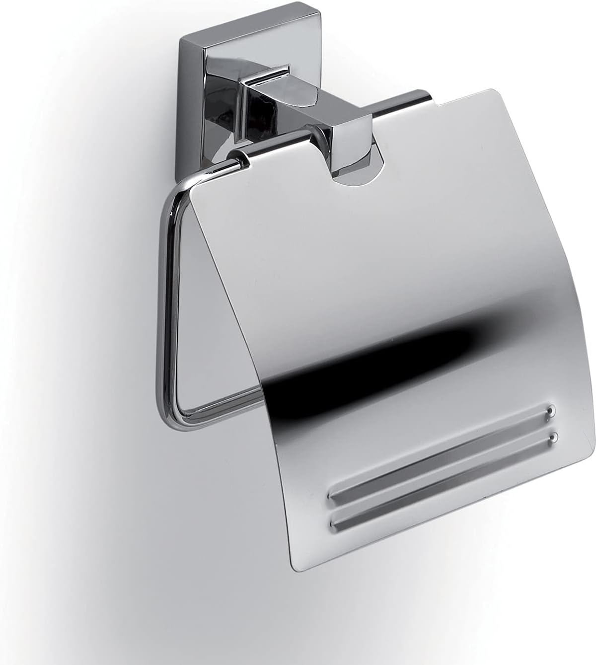 Gedy G-Pukhet Covered Toilet Paper Holder, Chrome Finish, Measures 13 x 12.7 x 4.8 cm and Weight 0.2 kg, Stainless Steel and Cromall Roll Holder, 2 Year Warranty, R&D Design