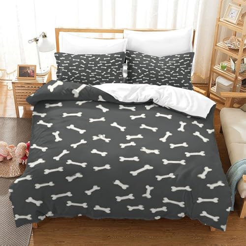 Housse de couette modèle osseux imprimé en 3D parure de lit 140x200