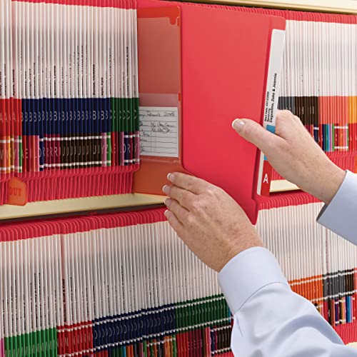 Image of Smead End Tab Fastener File Folder, Shelf-Master Reinforced Straight-Cut Tab, 2 Fasteners, Letter Size, Red, 50 per Box (25740) (Pack of 5)