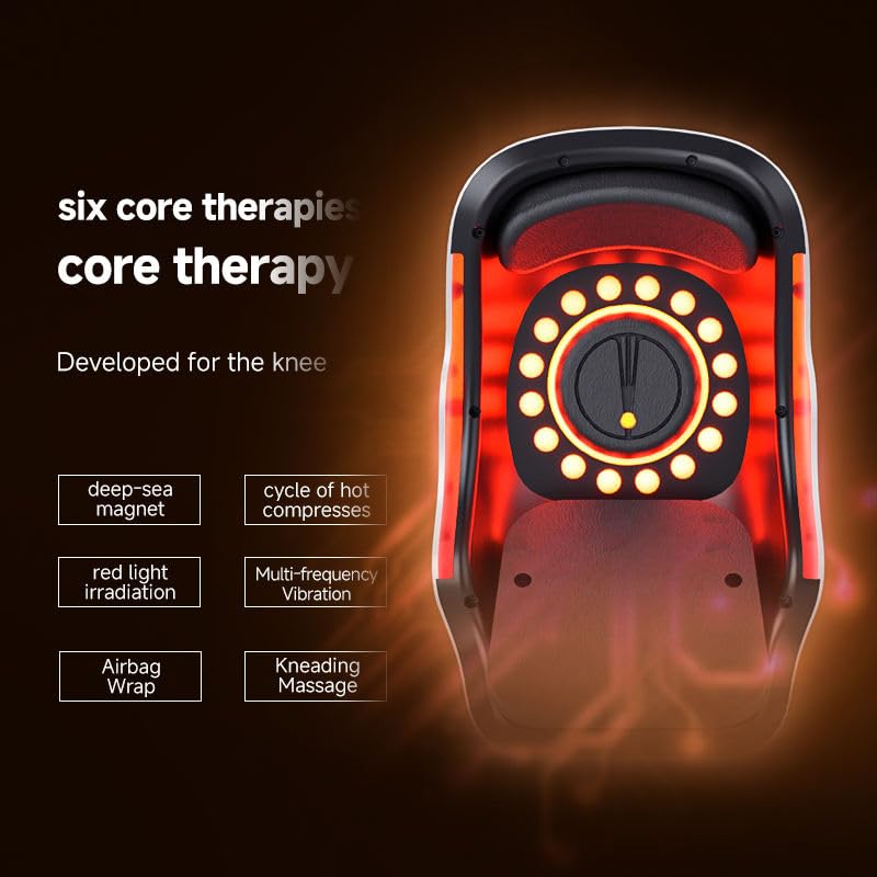 Image of Knee Massager for Joint Pain Relief with Heat, Rechargeable Red Light Vibration Knee Arthritis Massage Physiotherapy Machine for Women, Elder Age, Men, 1 Year Warranty