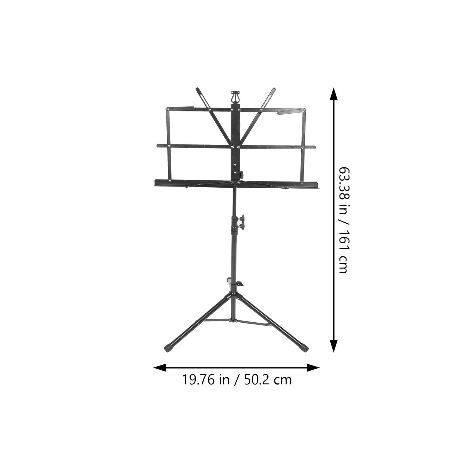 Atril de Partituras Plegable Trípode para Uso Doméstico | Hierro Negro, Base de Tres Patas, Portátil y Apto para Suelo, Uso Exterior