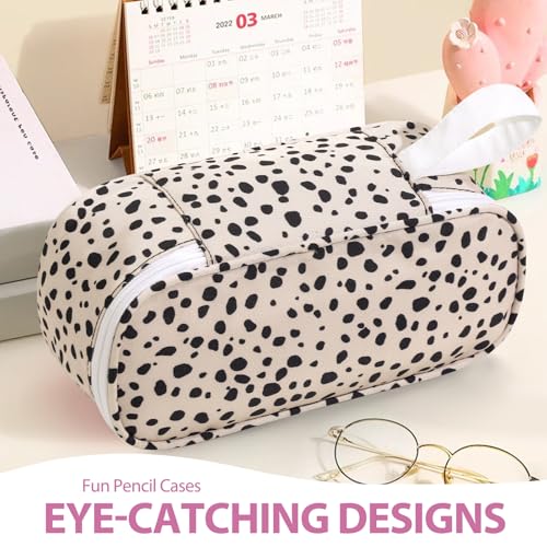 Image of Jcocylse Large Capacity Pencil Case Portable Pencil Pouch Bag School Supplies for College Students Girls Boys Adults(Beige Leopard)