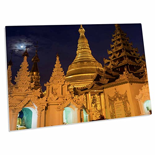 3dRose Myanmar, Yangon. Golden Stupa and Temples of Shwedagon Desk Pad miniatura 1