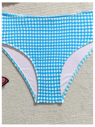 Image of RoseSeek Girl's Tie Dye Smocked 2 Piece Swimwear Sets Backless Halter Bikini Cute Brief Bathing Suit
