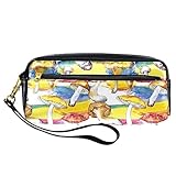 PU Federmäppchen Stifttasche Student Schreibwaren Tasche mit Reißverschluss für Jungen Mädchen, Schule & Bürobedarf - Gesunde Lebensmittel Pilze, multi, 20.5x5x8.5cm/8.1x2x3.3in, Taschen-Organizer