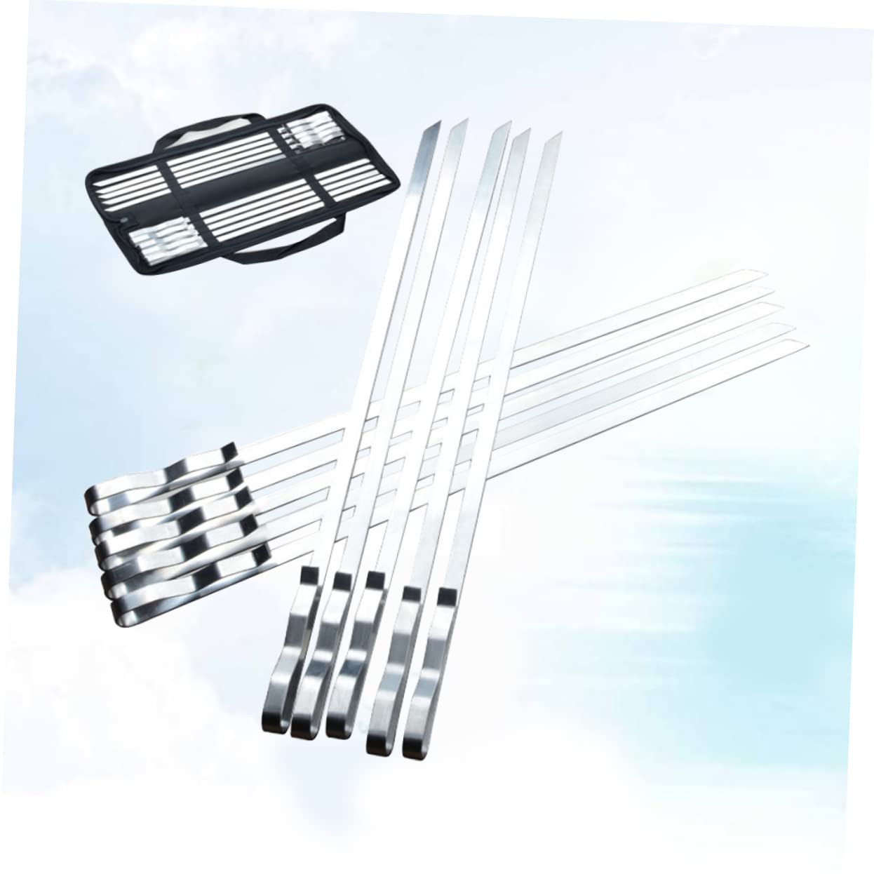 HANABASS 10Pezzi Spiedini Inossidabile per Barbecue Facili da e Maneggevoli per Carne e Verdure Accessori per e Picnic