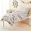 Mooreeke 4 Pieces Toddler Bedding Set - Soft Race Cars Toddler Comforter Sets for Girls, Includes Quilted Comforter, Flat Sheet, Fitted Sheet and Pillowcase, Bed in A Bag for Baby Bedroom #5