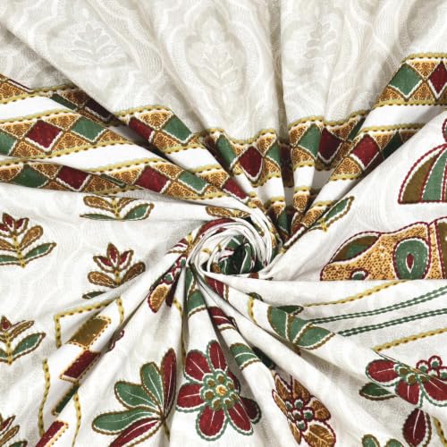 Image of 240 TC 100% Cotton Bedsheet for Double Bed King Size with 2 Pillow Covers | Breathable & Super Soft Rajasthani Sanganeri Jaipuri Printed Bed Sheet -100 * 108 Inches (Jaipuri Elephant 3)