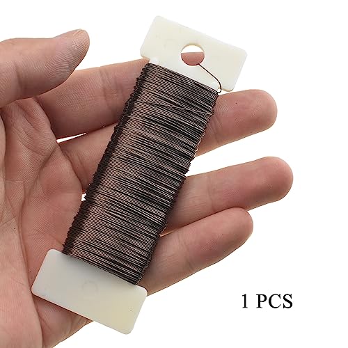 hahiyo 26gauge coffee color metal floral wire - 1 roll 38 yards 115 feet - flexible paddle wire for craft christmas wreath flower arrangement bouquet wrapping wedding diy