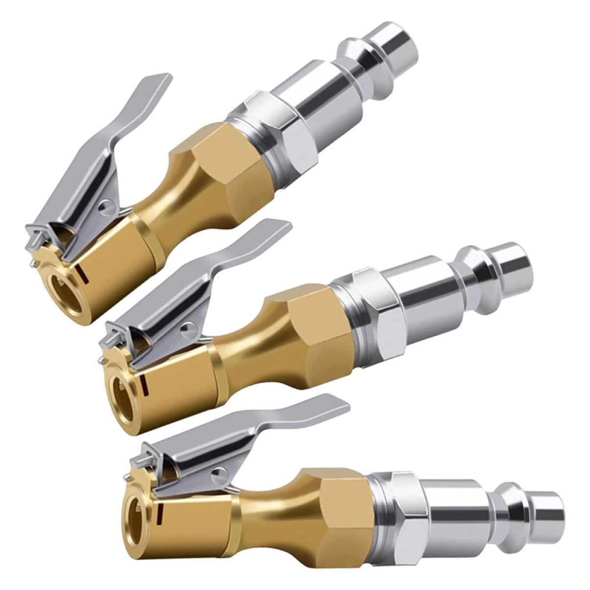 Mikinona 3sets Closed Air Chuck Metal Tire Chuck for Inflator Air Pump Accessory 3pcs*3