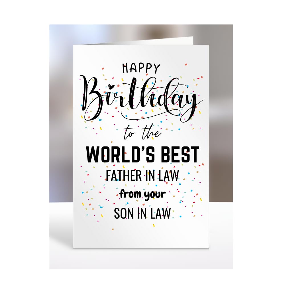 Father In Law birthday card from Son In Law, gifts for men, women, greetings card, happy birthday presents for, A5-84a_162 โ image 1