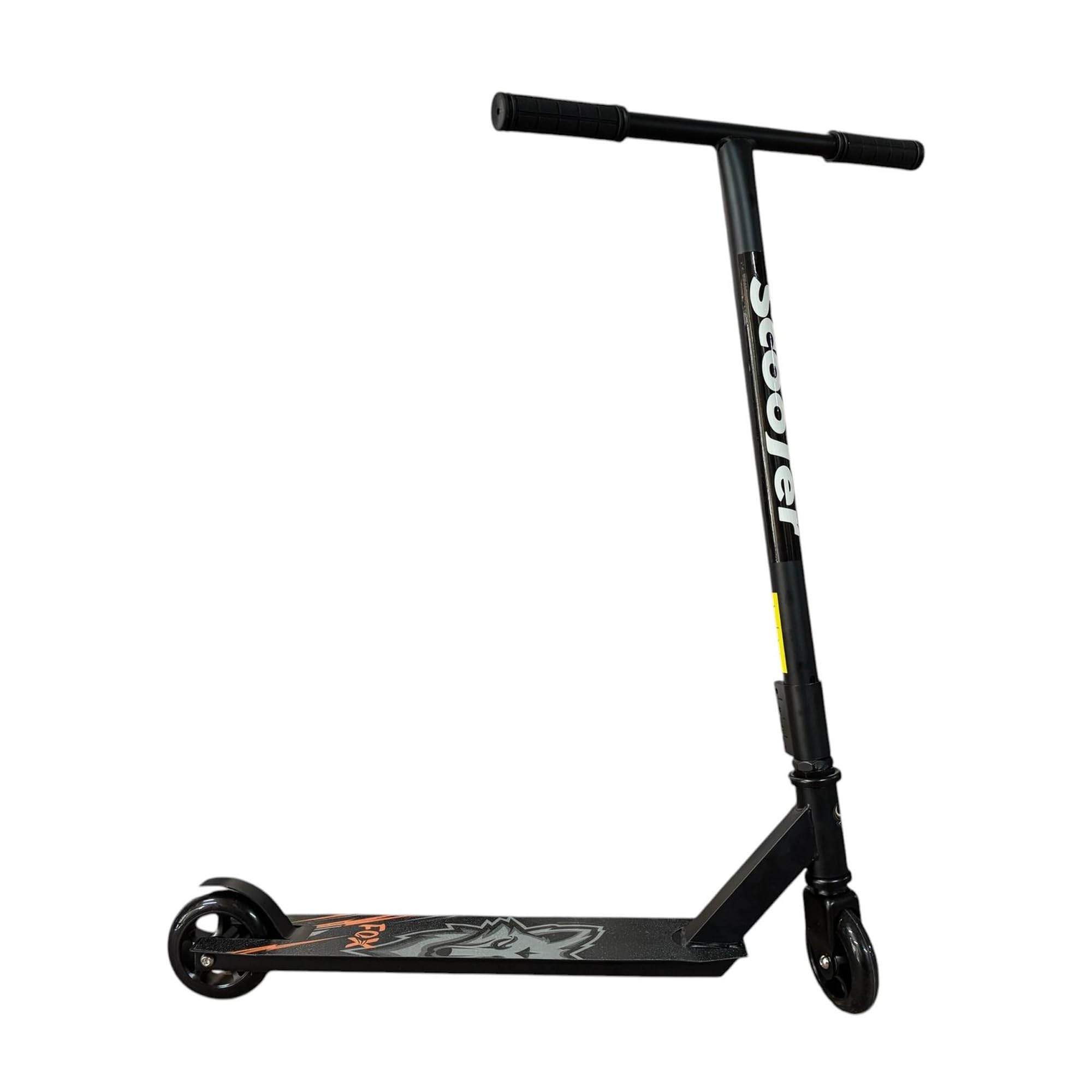 Stunt Scooter for Kids - Durable Aluminium 2 Wheel Scooters with Rear Braking, Non Slip Grips & 360° T-Bar Micro Scooters Boys Girls Kids Scooter for Tricks - Black