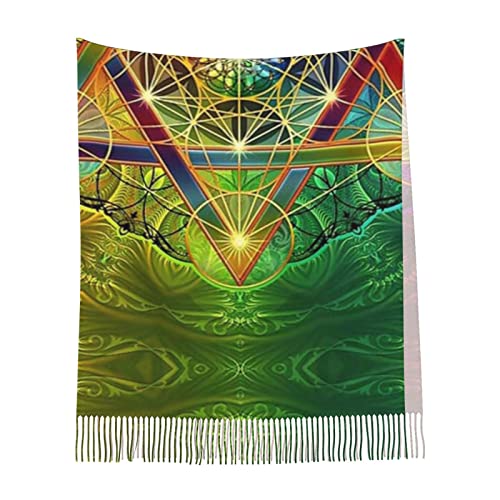 Psychedelic Mandala Scarf, Men Womens Scarf Shawls Wraps Scarves Winter Long Warm Mandala Blanket Scarf3