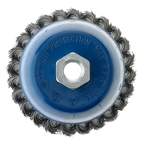 Image of Mercer Industries 189030B - 4 inch x 5 /8 inch-11 Knot Cup Brushes, .020 Carbon Steel Wire (10 pack)