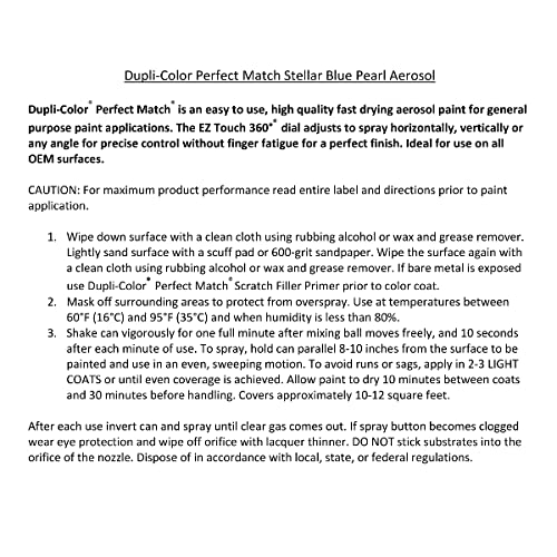 Image of Dupli-Color EBTY16127 Perfect Match Automotive Spray Paint - Toyota Stellar Blue Pearl, 8L7 - 8 oz. Aerosol Can
