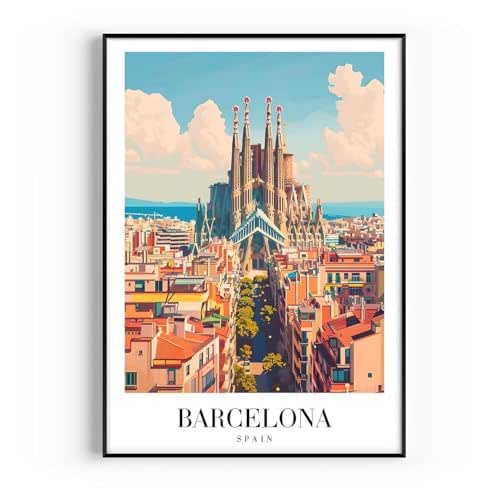 Barcelona Travel Poster, Premium Giclee Fine Art Prints